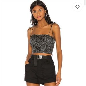 NWOT black crop w metallic detailing